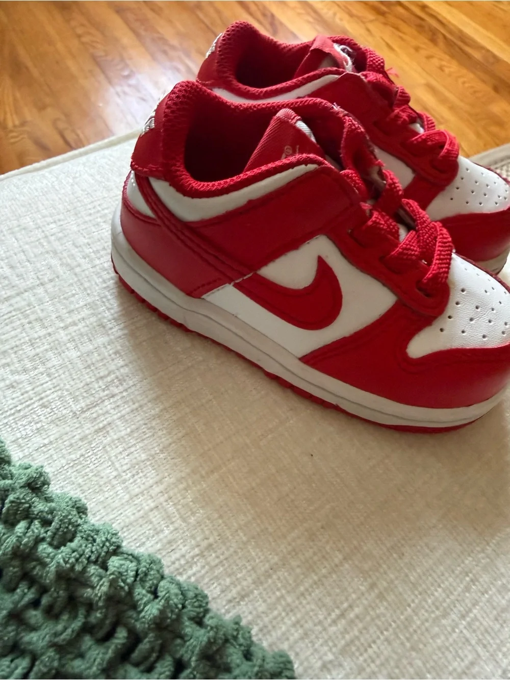 Nike Red and White Toddler Low-Top Sneakers